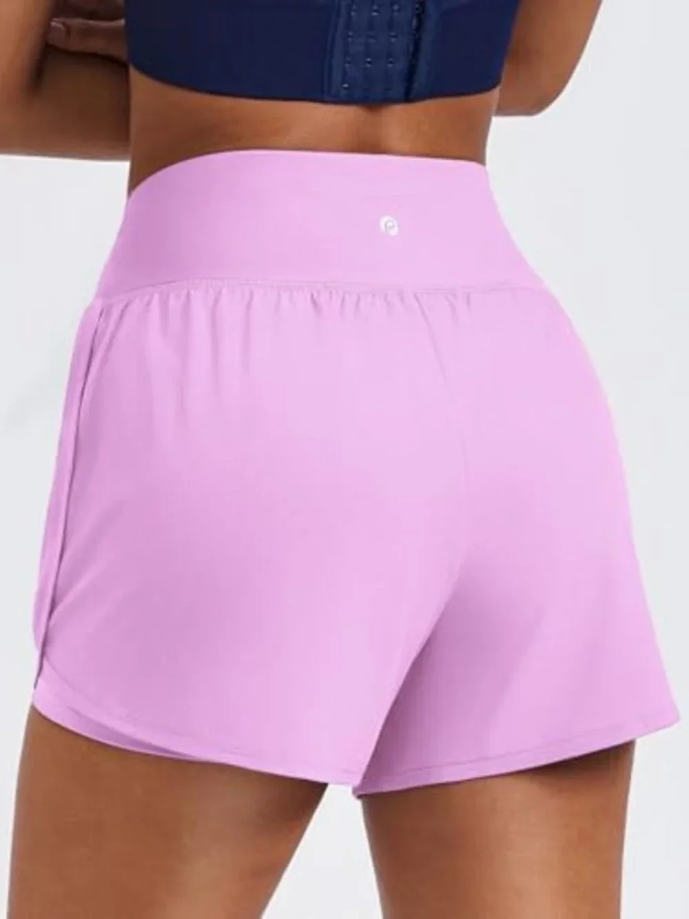 High Waisted 2-in-1 Athletic Running Shorts with 2 Zip Pockets for Women